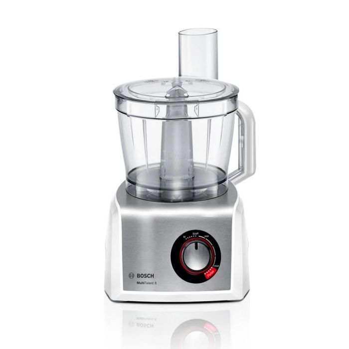 Robot de cuisine Bosch Multitalent 8 - 1250W - 3.9L - Accessoires polyvalents - Blanc et Acier inoxydable