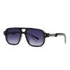 New European And American Male Aviator Glasses Retro Double-Brorgon Square Frame Sunglasses  Spot  62011