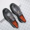 Men's Luxury Business Leather Loafers Korea Style Gentleman Formal Dress Loafers Party Pea Shoes School Style Black Grey Brown