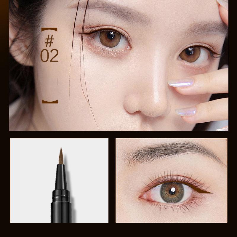 Черно-коричневая жидкая подводка для глаз с ультратонким наконечником для точного, водостойкого и неразмазывающегося нанесения
