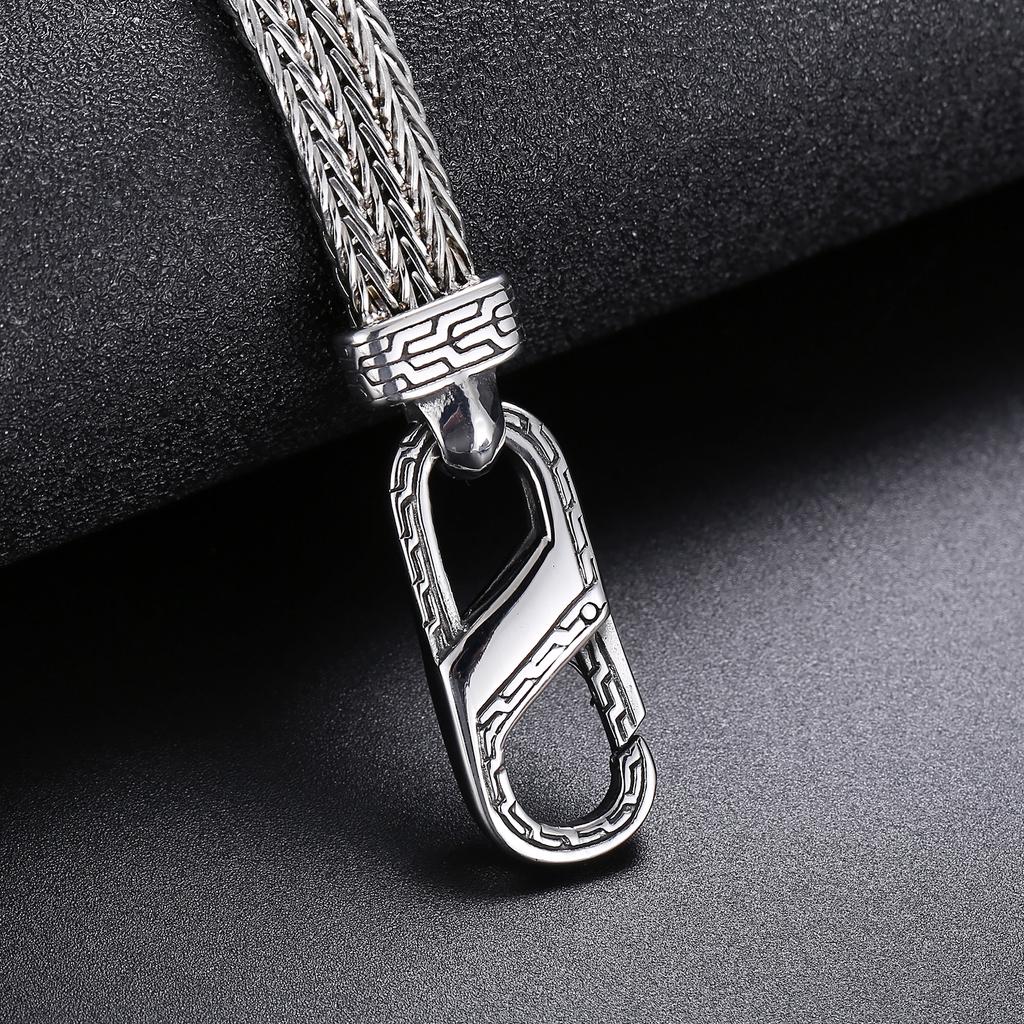 10mm Stainless Steel Woven Chain Men's Bracelet Simple Spring Clasp Jewelry Gift Accessories Gothic