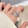 Retro Sliver Color Snake Zircon Open Rings For Women Men Y2K Exquisite Shiny