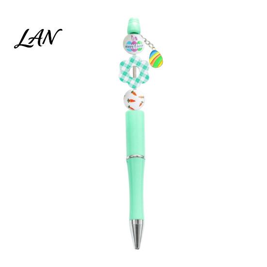 Art And Craft Pen Kits Beaded Ballpoint Set, DIY Easter Kit, with Colorful Fun School Supplies Bunny Egg Beads Decor, Creative Handwriting Tools