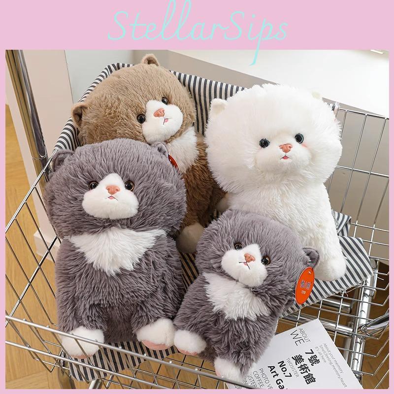 Adorable Plush Budou Cat Stuffed Doll Soft Cat Cuddly Toy Perfect Gift For Girls