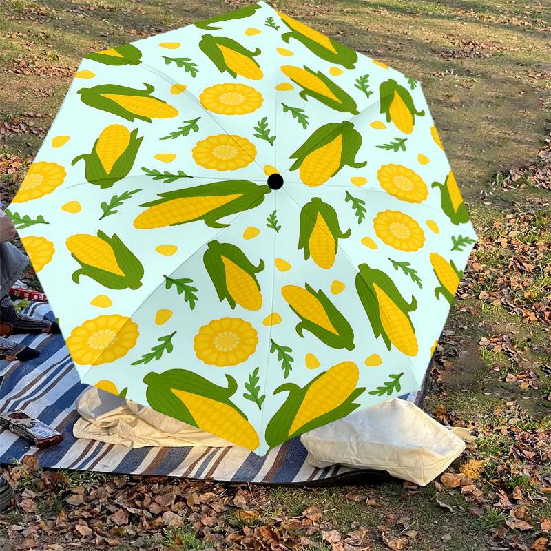 1PC corn leaves Umbrella-8-Rib Reinforced, Automatic Open, Lightweight & Durable, Fashion Accessory for Outdoor-D361