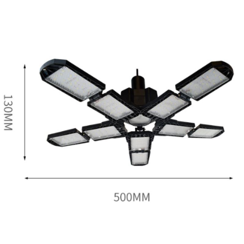 Светодиодный гаражный светильник с 10 панелями и регулируемыми панелями, сверхяркий, потолочное освещение E27/E26, рабочий свет для подвала, мастерской, склада