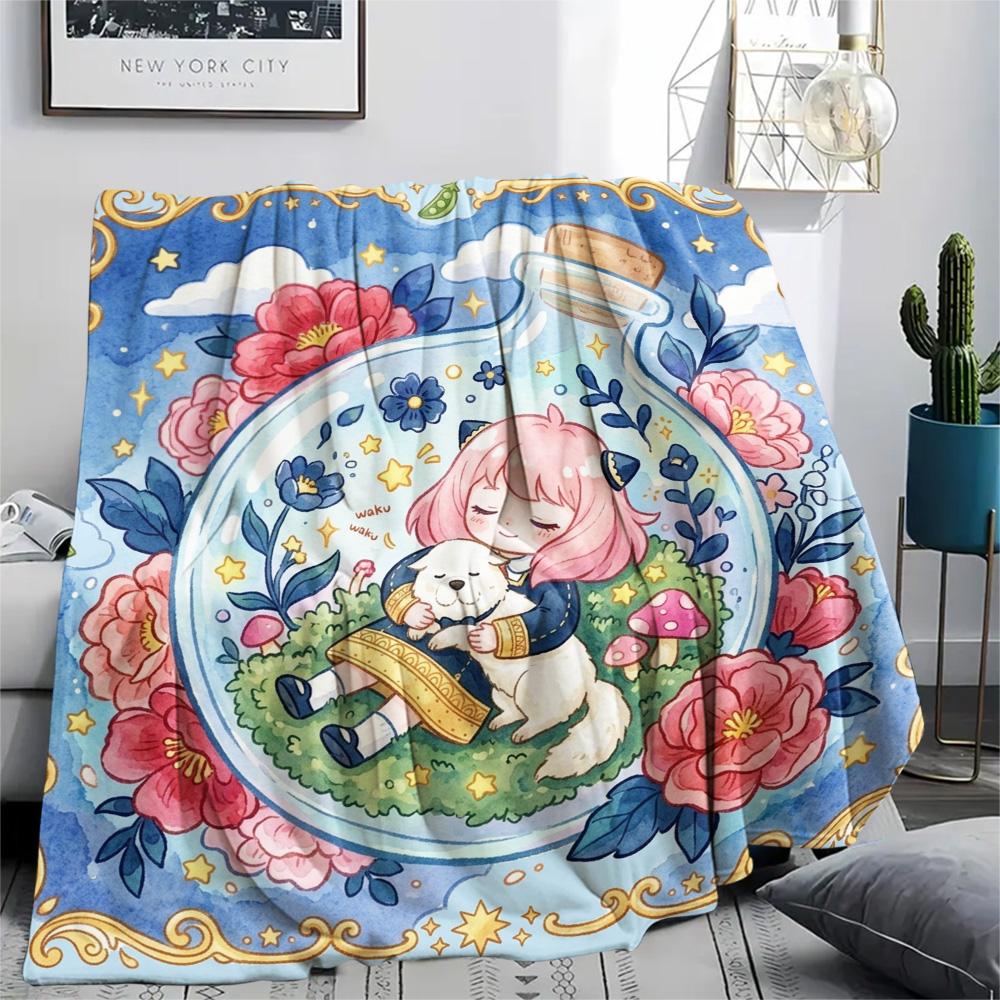 Anya Forger Print Flannel Blanket, Ultra Soft High Quality All Seasons Warm Throw, Home Decor Cozy Blanket, Perfect Christmas Gift