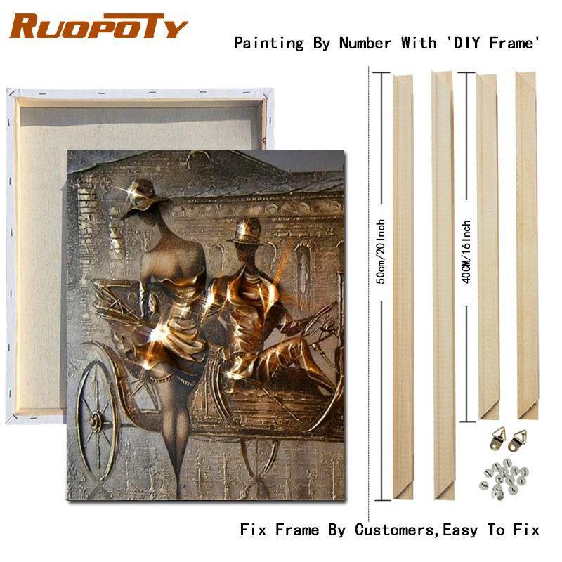 RUOPOTY Рамка «сделай сам», краска по номерам, любовник, рисунок на холсте, картина маслом по номерам, наборы фигурок, ручная роспись, уникальные подарки