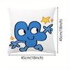 1Pc Bfdi Cute Chibi Printed Pillowcase, Zippered Decorative Cushion Cover (Only Cover), Machine Washable, Modern Home Decor For