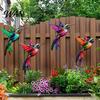 2D Acrylic Bird Art 4 Pcs Hummingbird Wall Colorful Garden Birds Sculpture Outdoor Fence Nature-inspired Decoration Hanging Ornaments for Yard Living