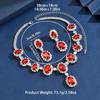 Sparkling Water Drop Rhinestone Necklace Earring Set Women Fashion Statement Jewelry Wedding Party Accessory