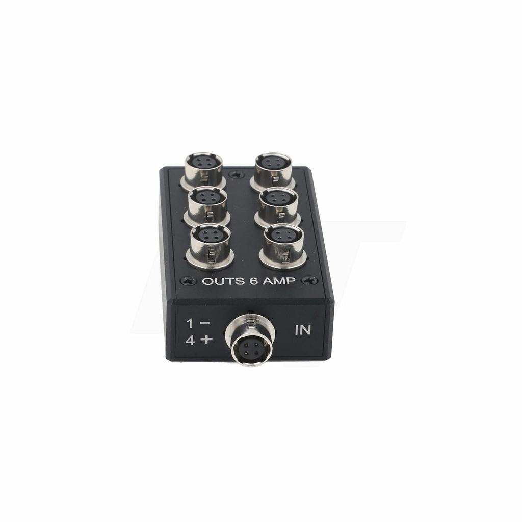 HangTon Hirose Female Power Splitter Box for Sound Devices Mixer Recorder BDS Power Supply Unit Zoom F8 4-Pin 1-6