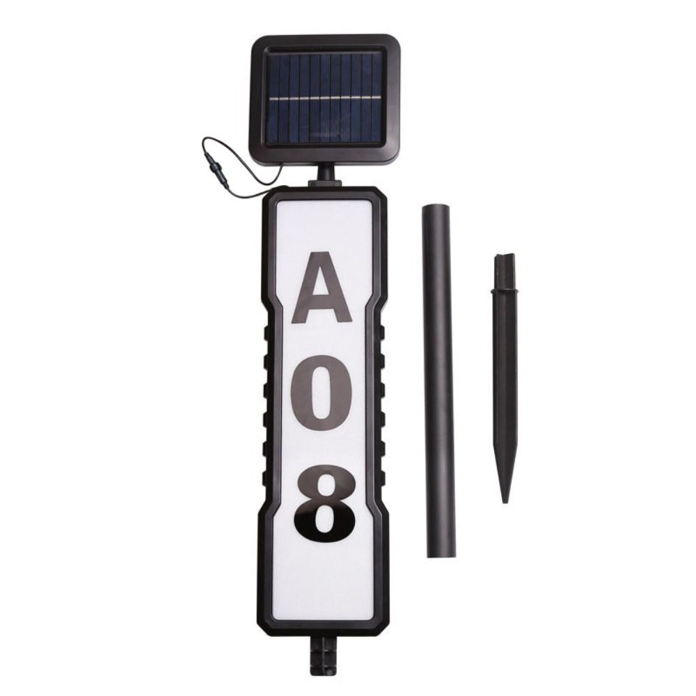 360-Degree Solar Address Sign Auto Illuminates LED House Number Sign Night Lighting