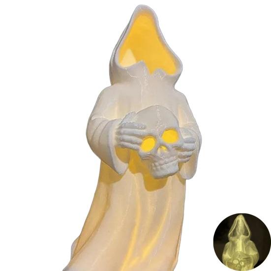 Halloween Decoration 3D Printed Ghosts Figure Faceless Standing Ghost Statue Ornament with LED Tea Lights