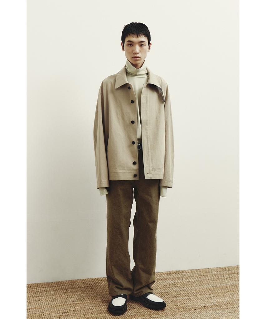 Youth Leather Trim Cotton Jacket - Beige