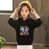 Children's Hoodie Set 67 Number 3-12 Years Kids Girls Boy Black Tops+Pants Leisure Outerwear Sweatshirt Printing Clothing