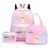 3Pcs/set  Printed Backpack with Lunch Bag Pencil Case Boy Girl Knapsack Teenage Student Large Capacity Colorful Bookbag