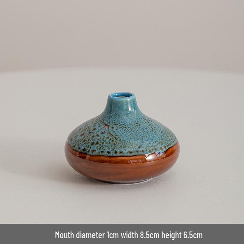 Современная минималистичная черная керамическая ваза для домашнего декора - Маленькая ваза для сухоцветов для гостиной