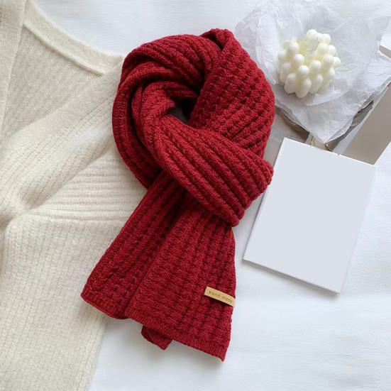 Winter Scarf Solid Color Thickened Warm Knitting Scarf Men Women Long Neck Wrap Garment Clothing Accessories