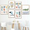 Cartoon Animal Crocodile Bird Alphabet Nursery Wall Art Canvas Painting Posters And Prints Wall Pictures Baby Kids Room Décor No Frame
