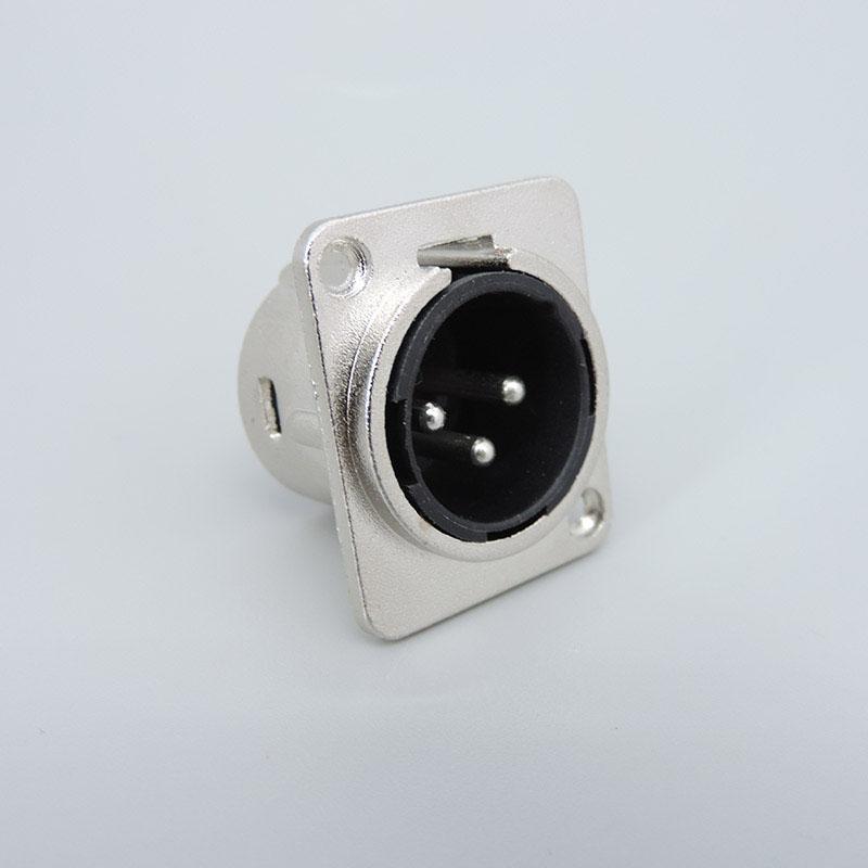 1pcs XLR 3pin Male or Female Panel Power Mount Socket Audio Microphone Jack Plug Connector Silver Copper Contact XLR Metal