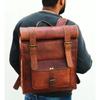 RUSTIC Vintage BACKPACK Rolltop Travel Hiking Bag Genuine Real Goat Leather Bag