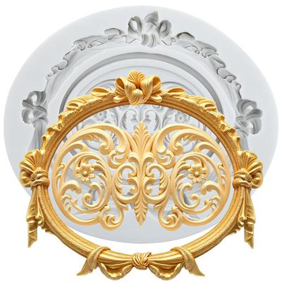 Силиконовые формы в стиле барокко для рамок для картин, формы для мастики, инструменты для украшения торта, топпер для кекса, форма для конфет, шоколада, гампасты