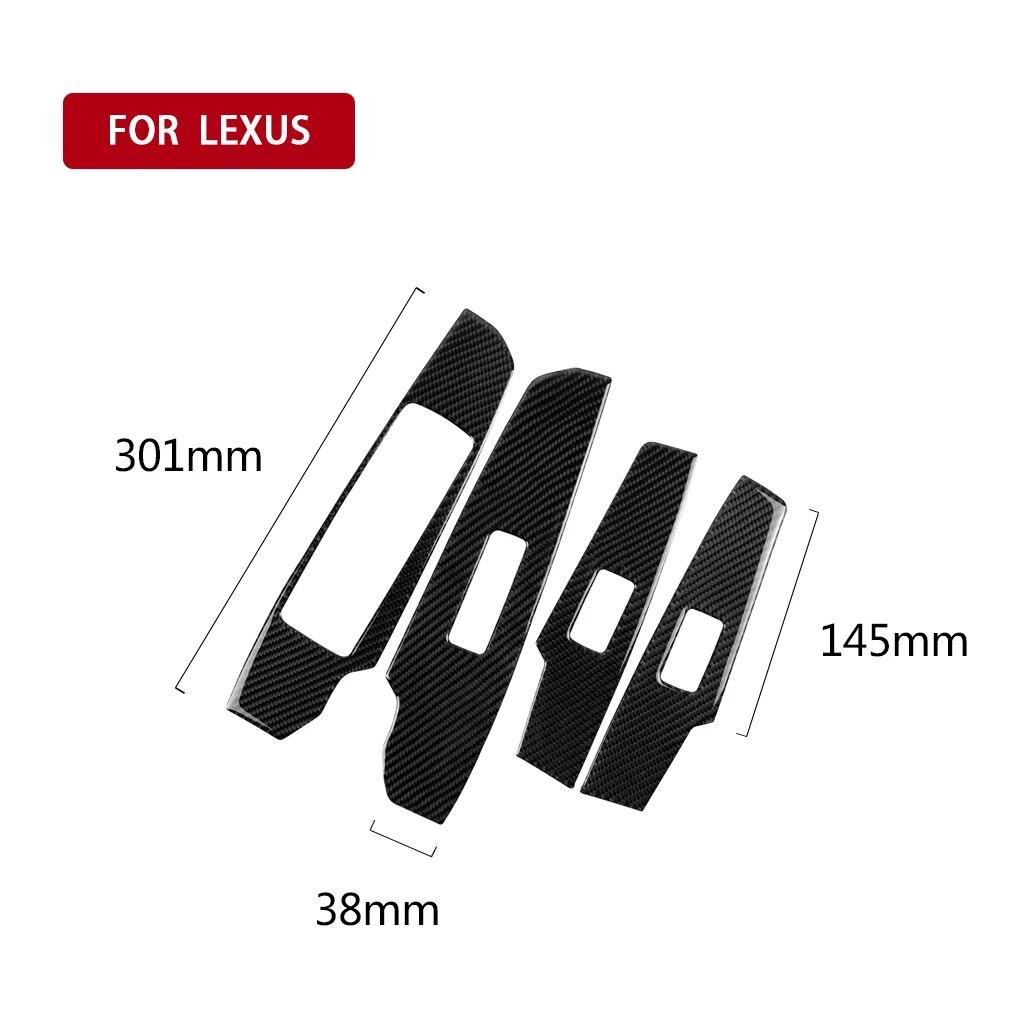 4pcs Car Window Lift Panel Decoration Cover Trim Sticker Decal Carbon Fiber for Lexus IS250 2013- Car Interior Accessories