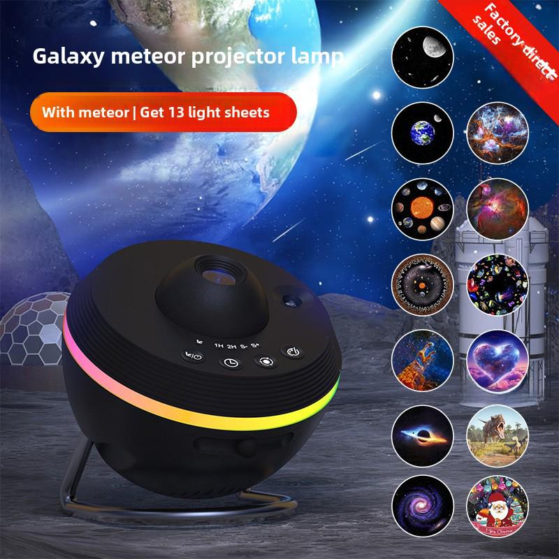 Проекционная лампа HD Galaxy 2024: Атмосфера звездного неба с динамическим фокусом на метеорах