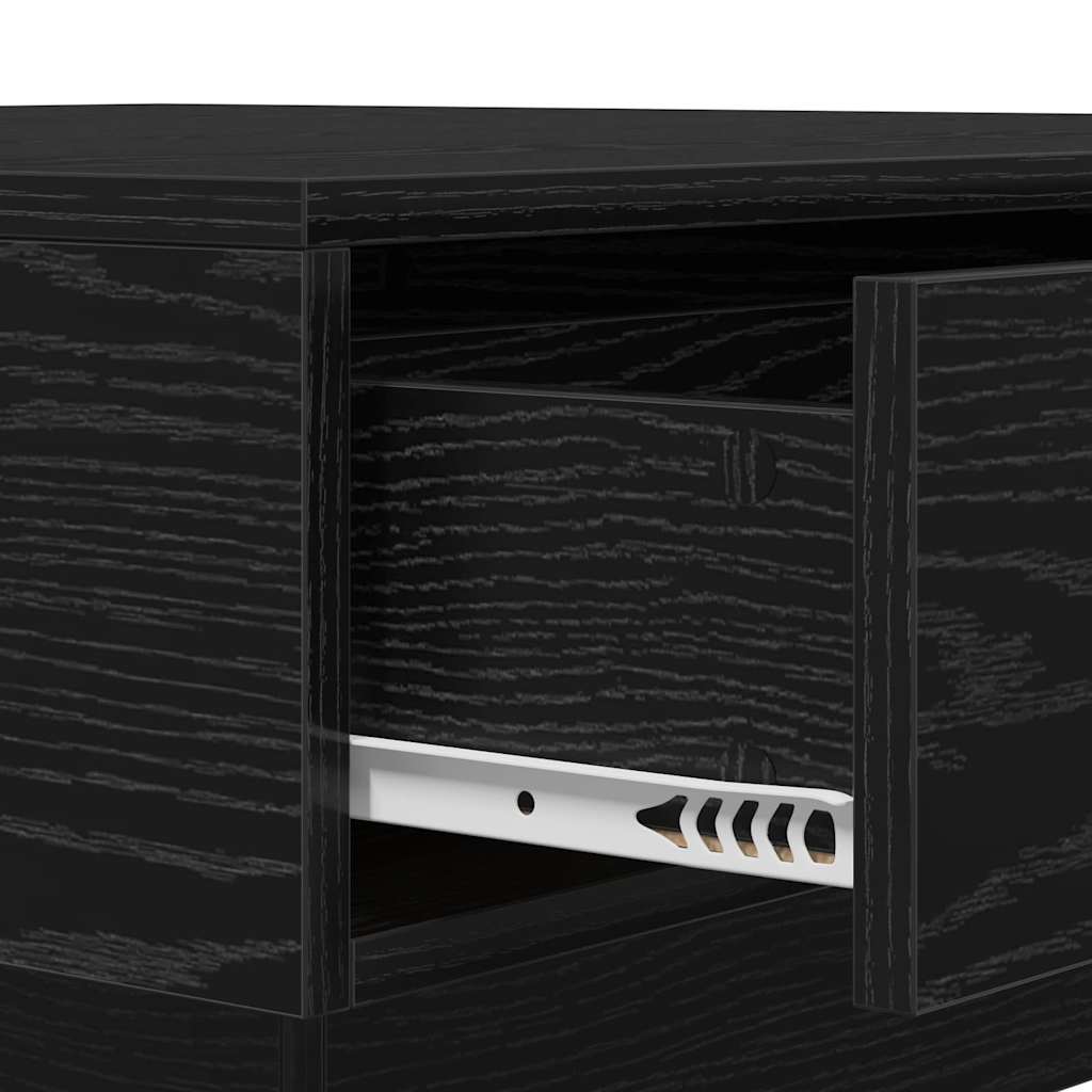 Coffee Table Black Oak Effect 90 x 90 x 28 cm Engineered Wood