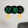 LED Digital Wall Clock with Temperature Date Day of Week Display Electronic Table Clock Wall-Mounted Alarm Clock Remote Control