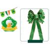 Бантики для венков на День Святого Патрика Зеленый блестящий бант для венка на входную дверь Украшения ко Дню Святого Патрика для праздничного декора вечеринки