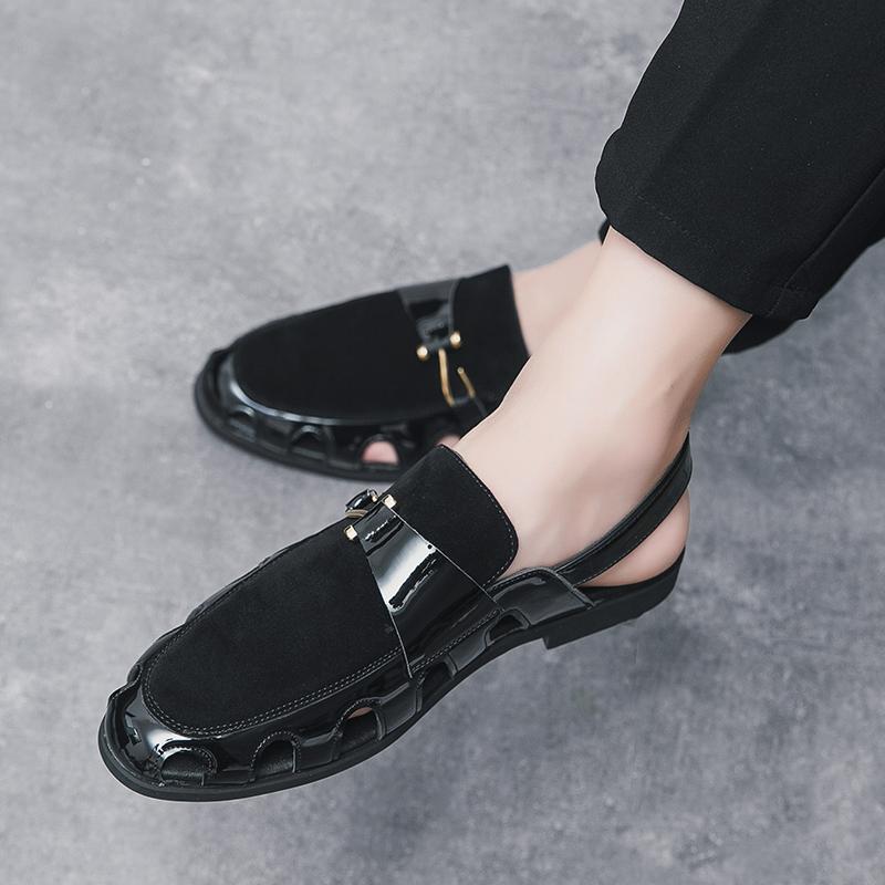 Fashion Brand Men's Fisherman Sandals Beach Shoes New Comfortable and Breathable Summer Hollow Buckle Formal Sandals Beach Shoes