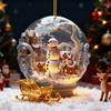 Yousheng Christmas Snowman Hanging Decoration 2D Flat Snow Scene Sphere Ornament Festive Snowman Decoration for Christmas Tree Mantel Party Decor