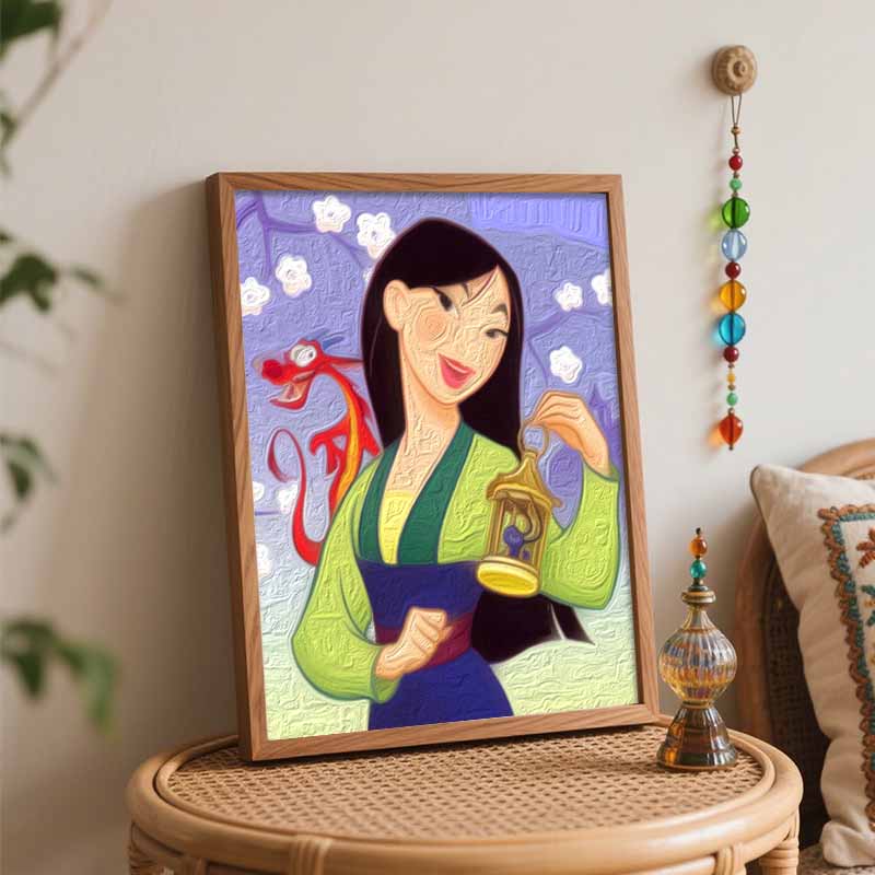 Disney Мулан Мушу DIY Масляная живопись Арт Набор для рисования Домашний Настенный Декор Ручная работа Подарок Красивая Аниме Фигурка Настенное Искусство Картина на Холсте