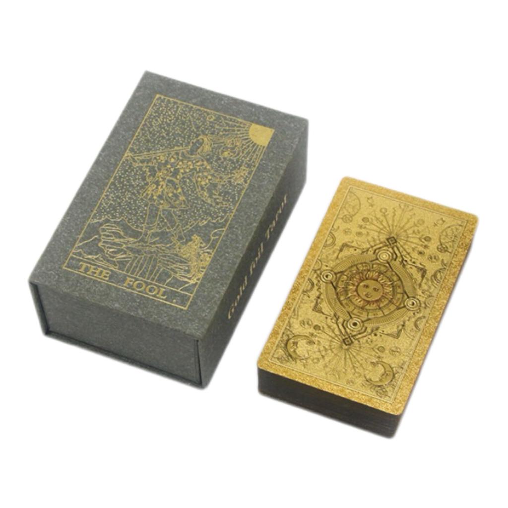Gold Foil Tarot Prophet Tarot Cards with 78 Tarot Card Deck Fortune Telling Classic Traditional Tarot Deck Standard for Beginners and Expert Readers