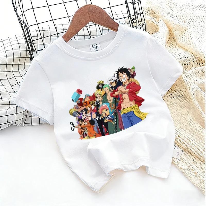 Ones Piece Kids T-shirt Anime Zoro- Cartoon Cute Print Cotton Boy Toddler Tees Streetwear Casual Short Sleeve Child Clothes Tops