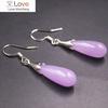 Серьги из настоящего нефрита Gp, позолоченные 18 карат, для женщин, фиолетовый жадеит, халцедон, дождевые капли, нагревающийся нефрит, серьги-крючки 40 * 7 мм