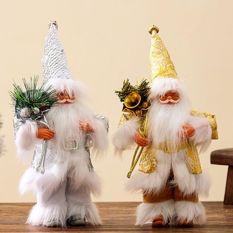 Рождественское festive украшение Санта 11 дюймов Тканевая фигурка Праздничное украшение Для фотосъемки в помещении и тематических вечеринок