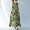 Новое винтажное платье с цветочным принтом без рукавов больших размеров для женщин, повседневное свободное длинное летнее платье