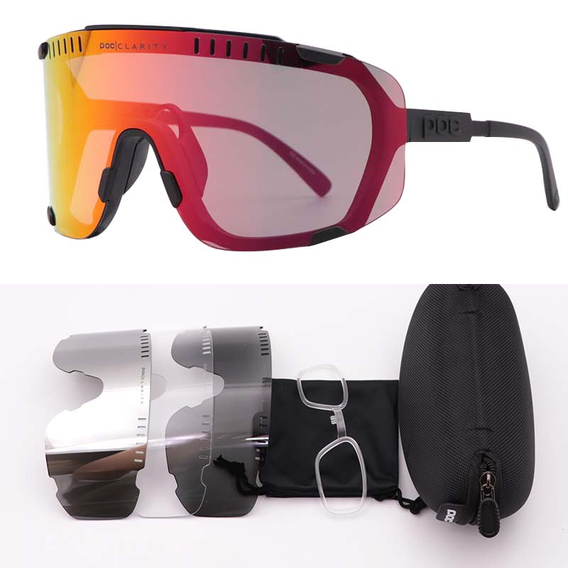 POC Devour Photochromic Bike Glasses Road Cycling Goggles Windproof UV400, MTB Anti-Fog Eyewear w/Nose Pad