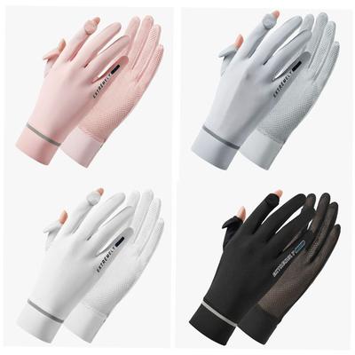 Женские солнцезащитные перчатки Ice Silk, женские летние солнцезащитные перчатки, модные варежки для езды на велосипеде, вождения, бега, тонкие перчатки с защитой от ультрафиолета