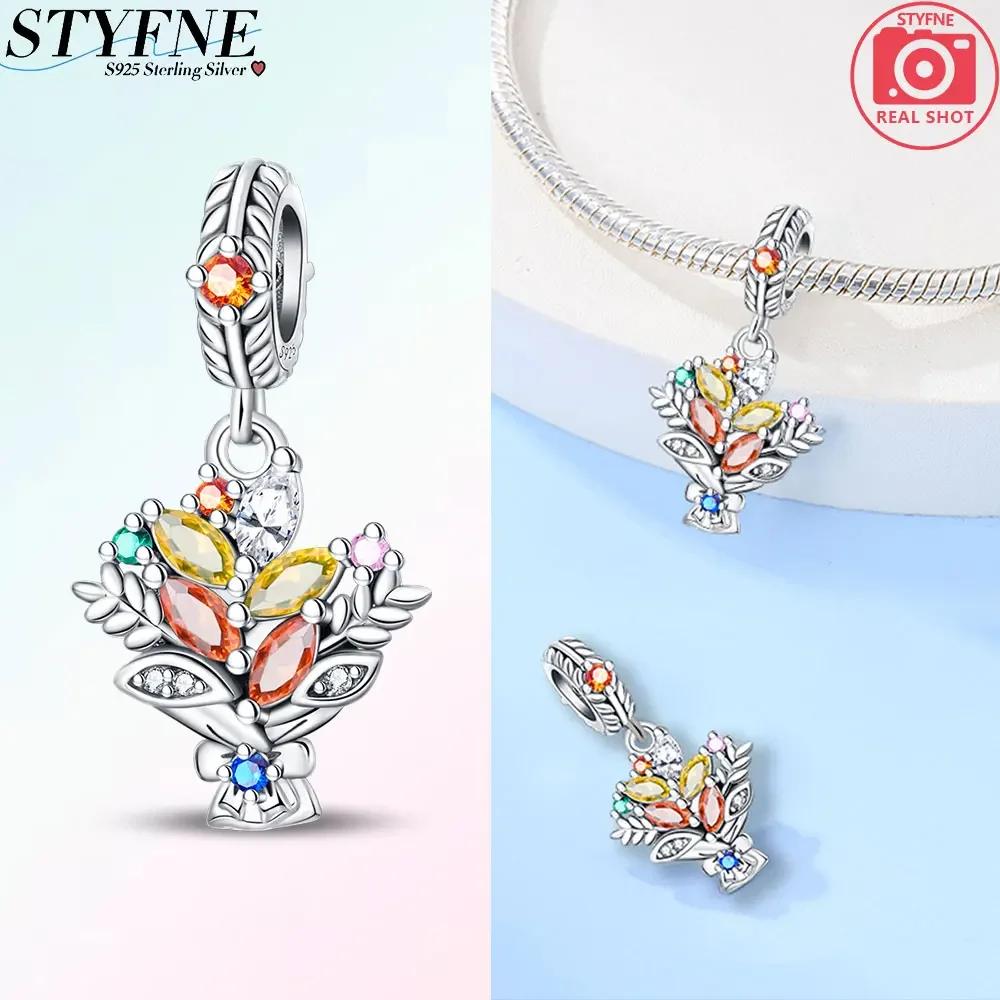 Autumn New Maple Forest Squirrel Pumpkin Car Charms Beads Fits Bracelets Bangle Luxury DIY Jewelry Making Women Gifts