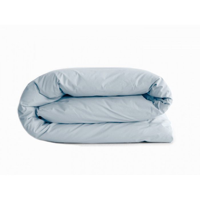 Housse de couette "Manoir" percale pur coton peigné longues fibres 80 fils/cm² Vent du sud - Glacier - Housse de couette 200 x 200 c