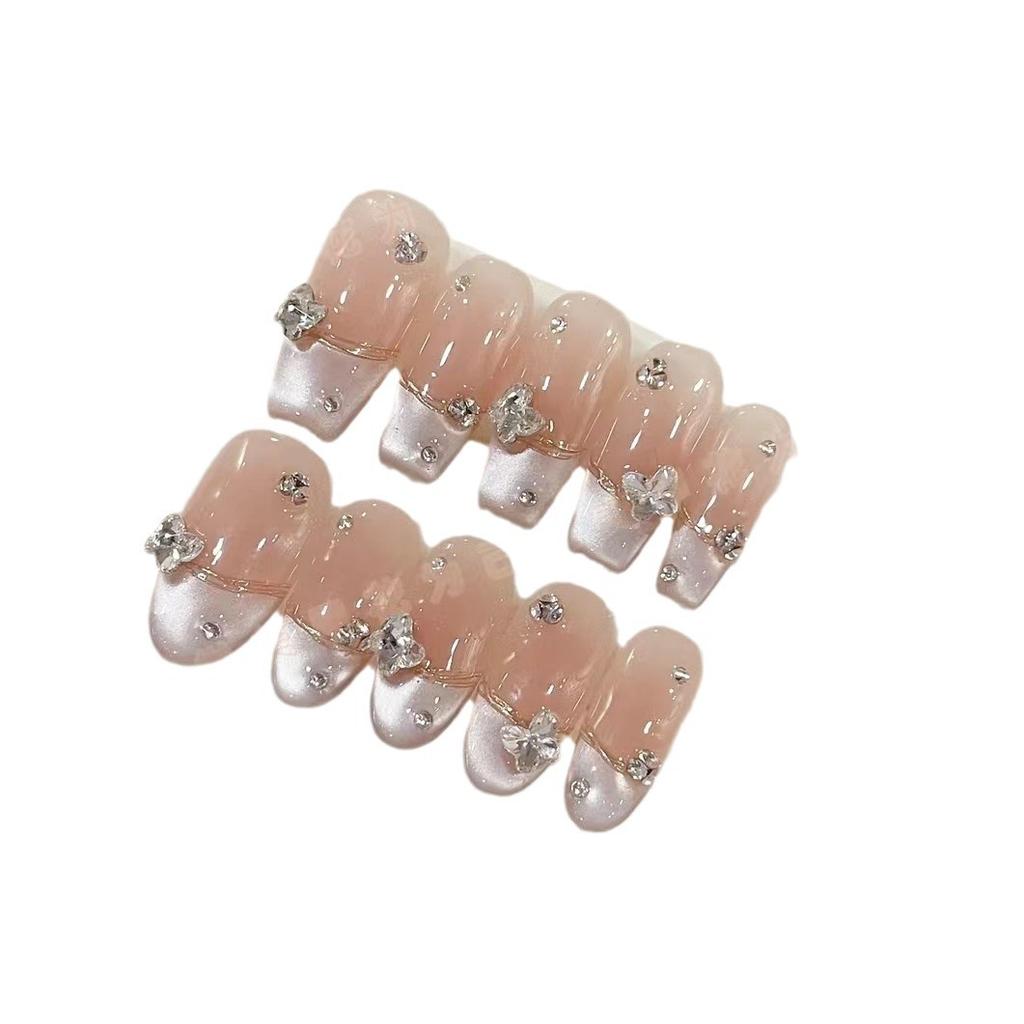 Чисто ручная работа Фототерапия Wear Nail Tablets First Love Wear Nail Finished Product Многоразовые патчи для ногтей