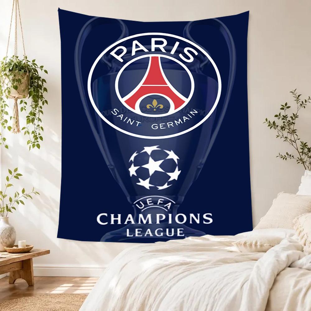 Paris Saint-germain Vintage Tapestry Nordic Minimal Ideal for Living Room Studio Wall Bedroom Indoor Tasseled Design Gift for Thanksgiving Christmas