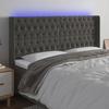 VidaXL LED Headboard Bedroom Furniture Double Bed Accessory Head of Bed Frame Interior Dark Grey 3124451
