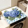 1Pcs Rubber Drying Mat With Blue Flower Print For Coffee Shop Restaurant Kitchen Carpet Tableware Durable Diatom Mud Table Mat Pet Mat Coffeeware