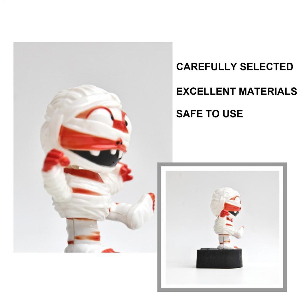 Солнечная энергия Украшения приборной панели автомобиля Качающиеся фигурки мумии на приборную панель Маленький декор на Хэллоуин на солнечной энергии для транспортного средства Авто