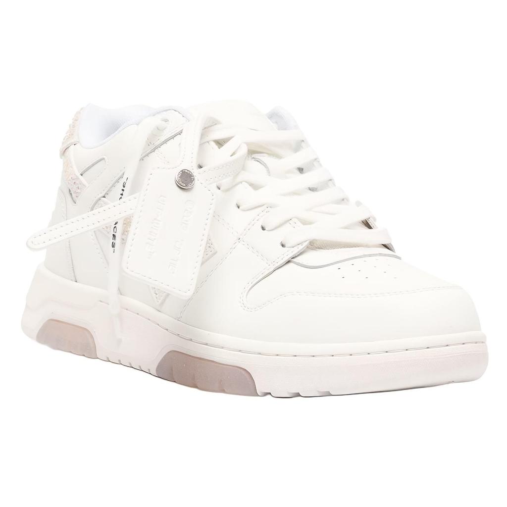 OFF WHITE Out Of Office Ooo Низкие кеды Белые Стразы Стрела OMIA189F22LEA0090101